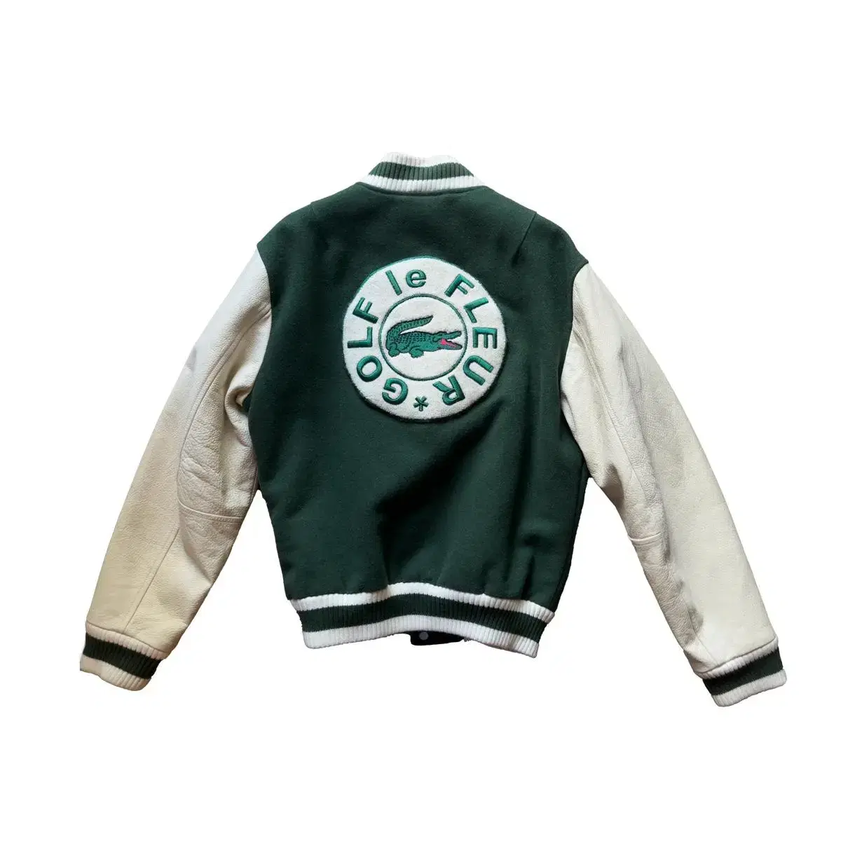 golf wang x lacoste varsity jacket