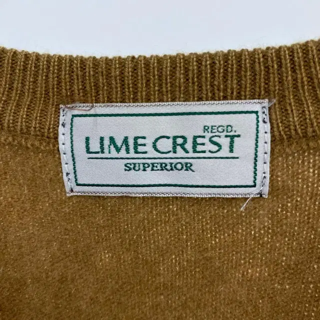 빈티지 LIME CREST 퓨어 캐시미어 브이넥 니트베스트