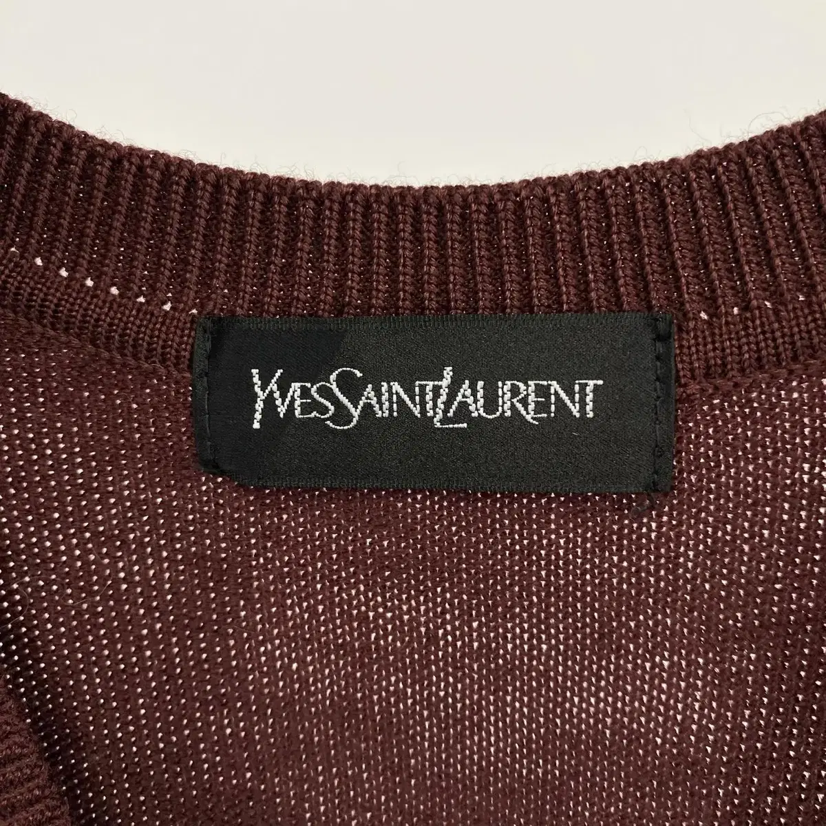 빈티지 YVES SAINT LAURENT 로고 자수 니트베스트