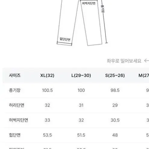 핫핑 고비드 뒷밴딩 기모 와이드 데님팬츠[25~36] 흑청 xl