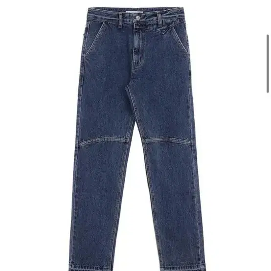 마뗑킴 KNEE LINE DENIM PANTS IN BLUE,