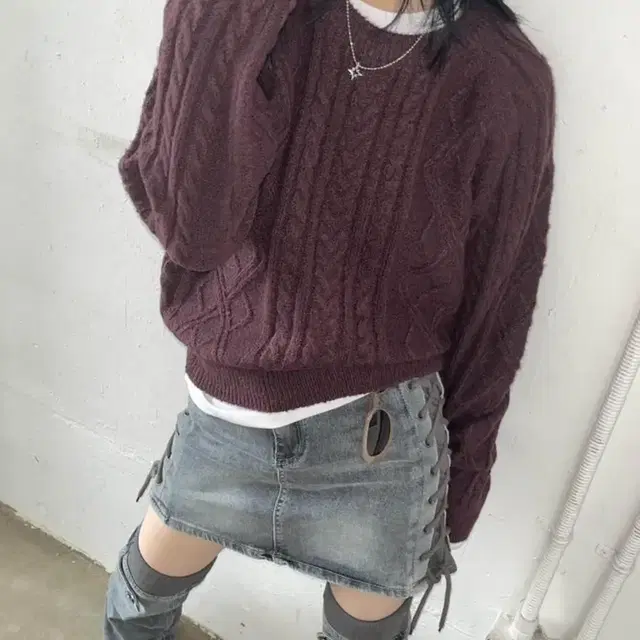 김아홉 paris cable knit