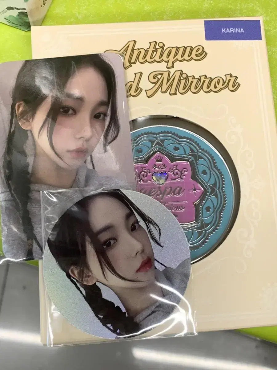 aespa karina hand mirror hand mirror photocard md tc winter pop up