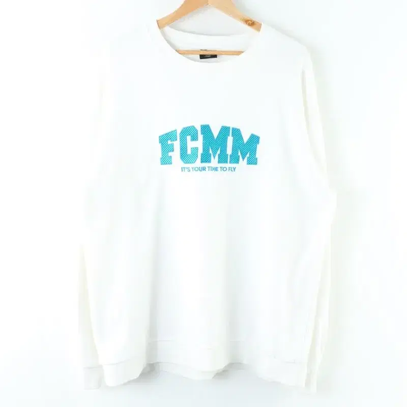 (XL) FCMM 맨투맨 티셔츠 면 빅로고 화이트