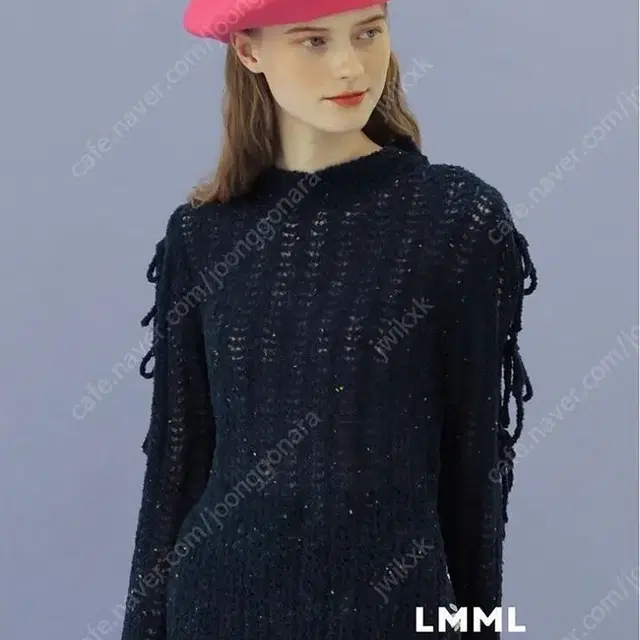 lmml studio- Shoulder slit ribbon knit