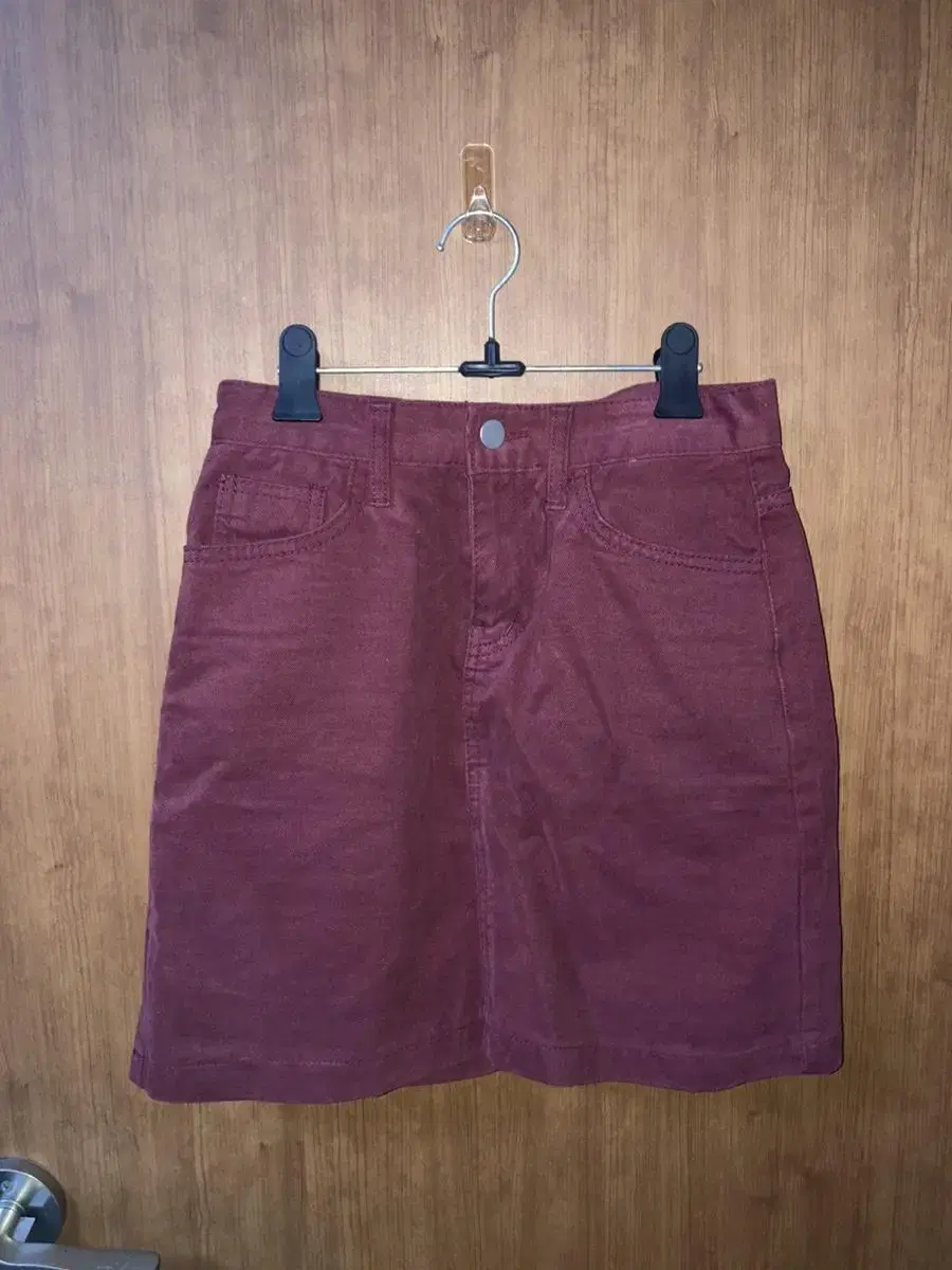 Burgundy Coolton Mini Skirt