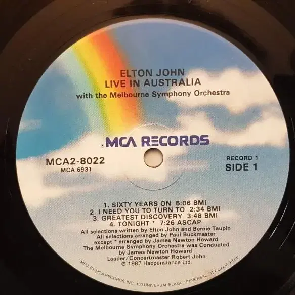 미국원반/Elton John live in Australia LP