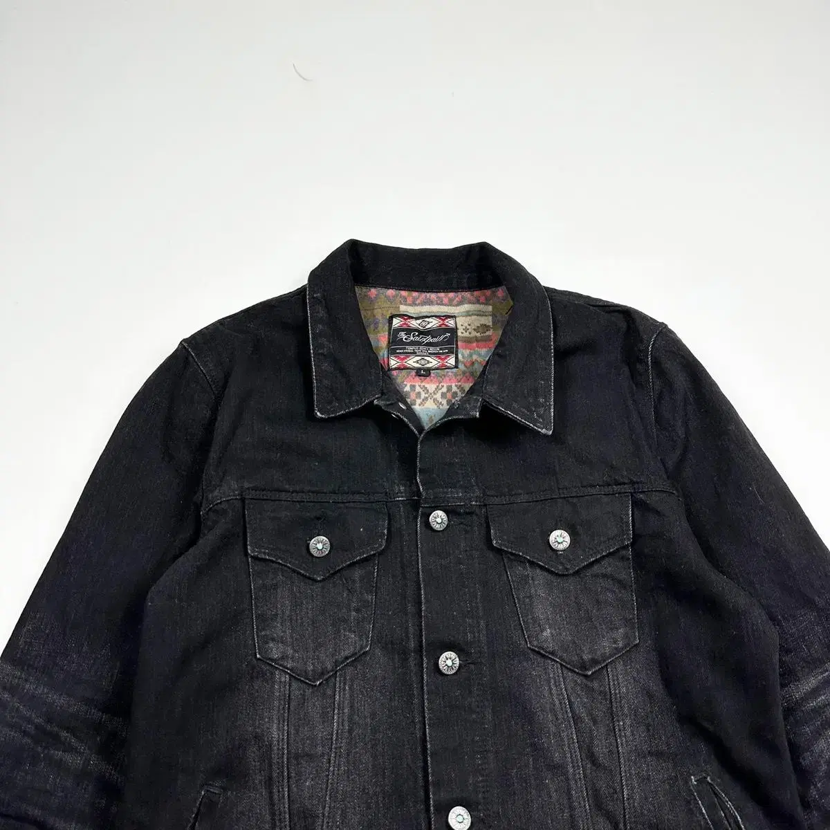 Saintpaul Black and Blue Tracer Denim Jeans Jacket (L)