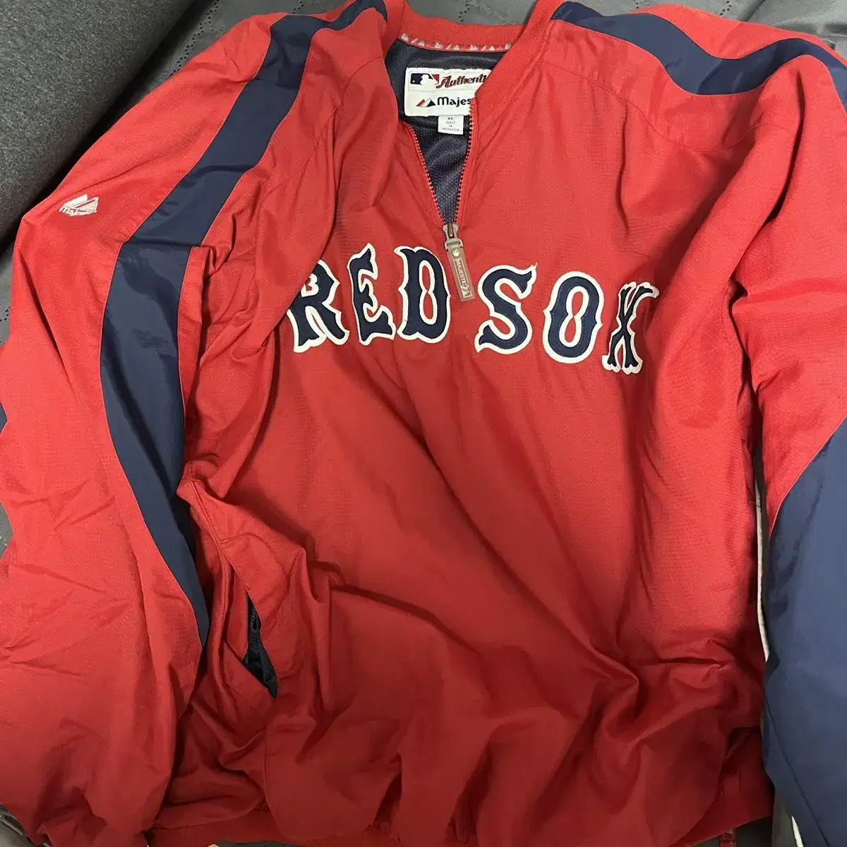 Majestic Red Sox Jumper Warm-Up Windbreaker