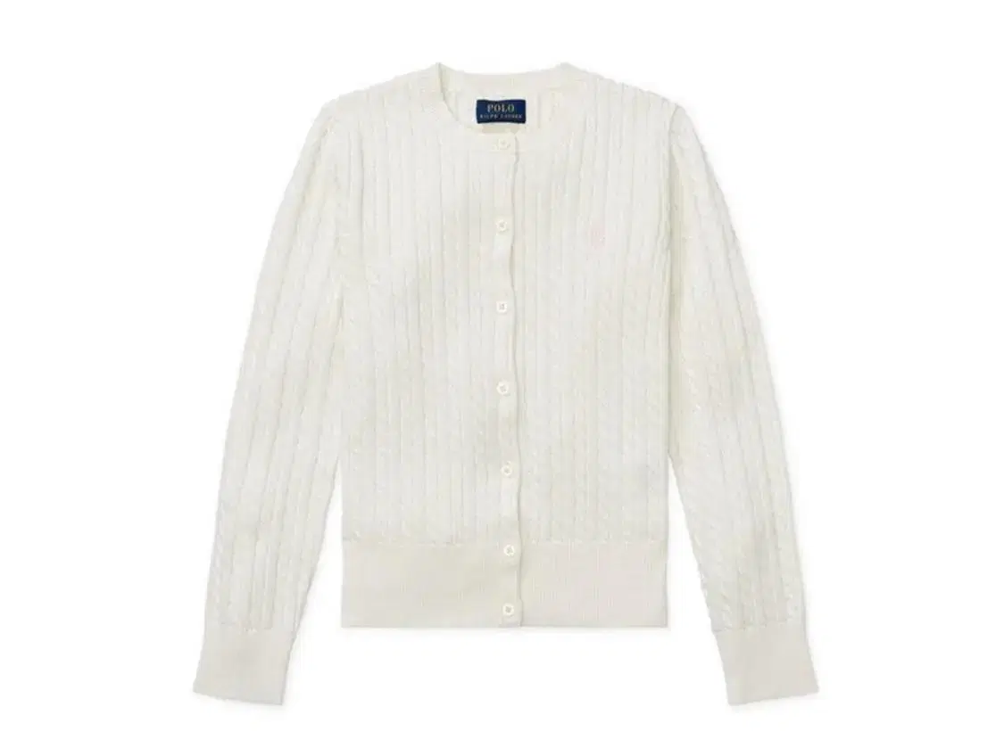 Polo Cable Cardigan Warm White Ivory L