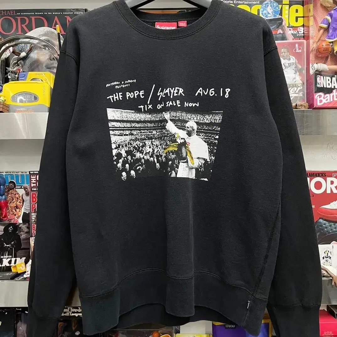 16ss supreme 슈프림 x 안티히어로 Pope Crewneck