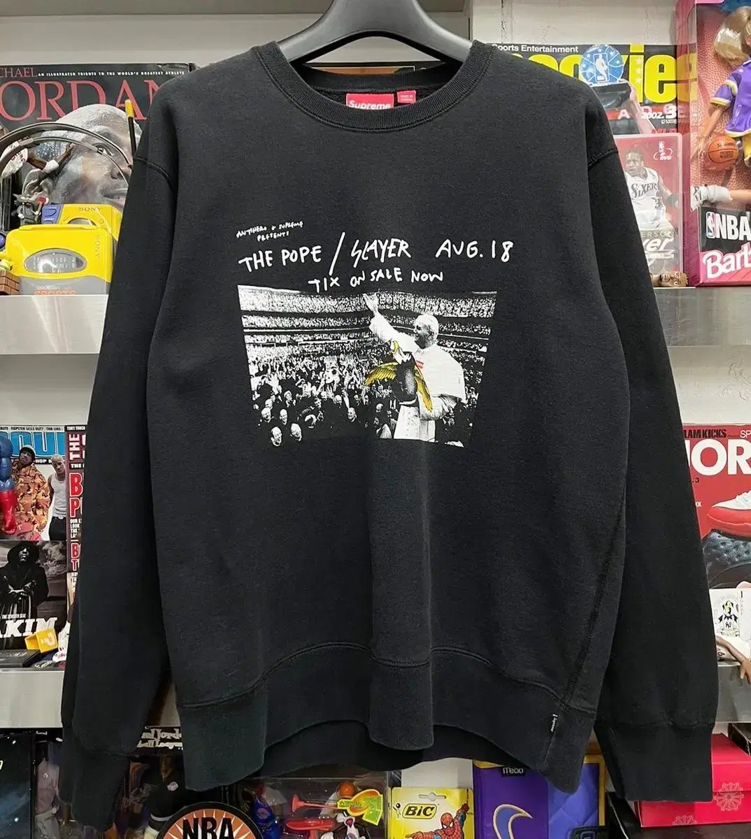 16ss supreme 슈프림 x 안티히어로 Pope Crewneck