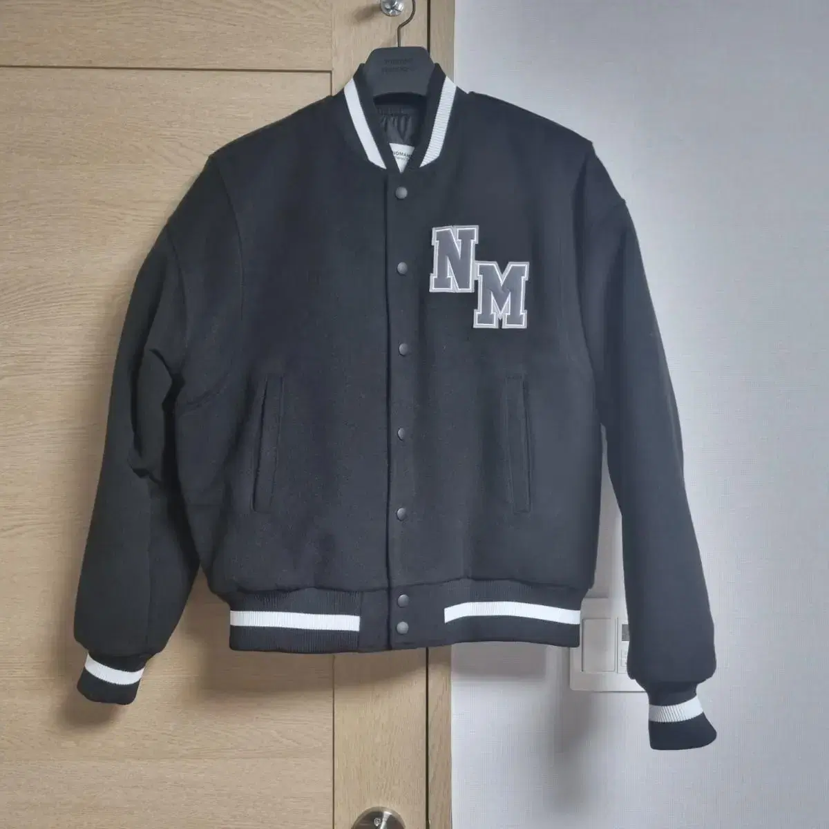 No Manual Black Varsity Jacket M sells