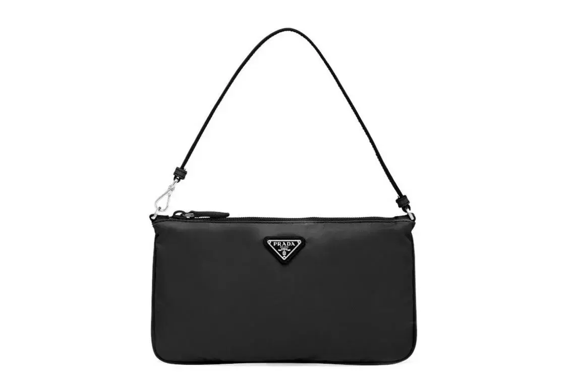 Belle Mini Saffiano Rina Nylon Tote in Black