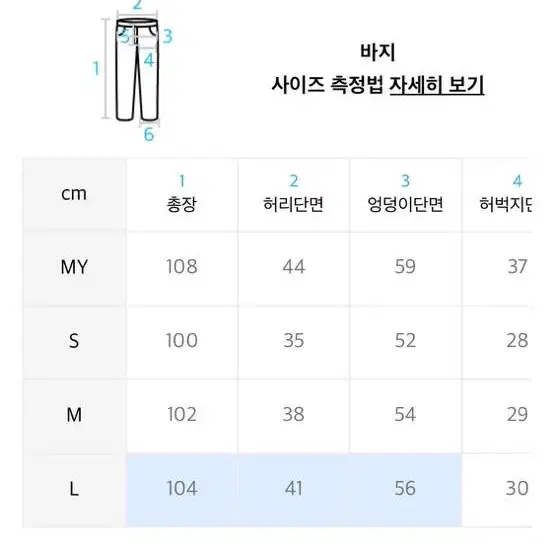 노매뉴얼 BRICK 바지 L 사이즈