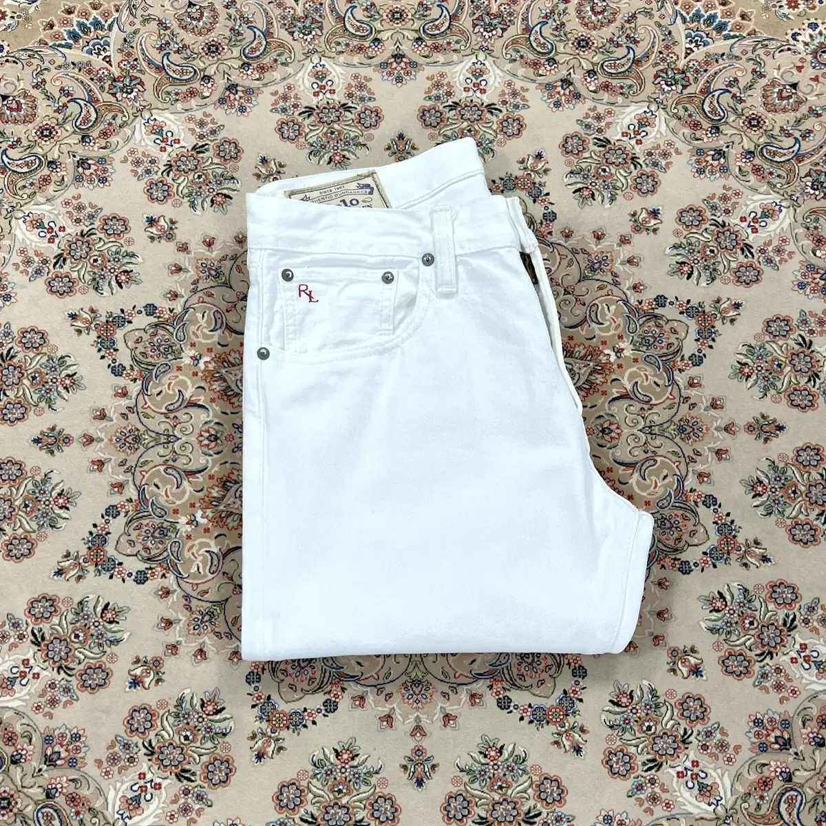 [Grade A, 31] Polo Ralph Lauren Hampton Straight Fit White Selvedge Denim Pants