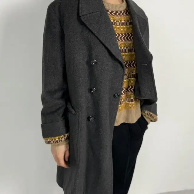 vintage cashmere half chester coat