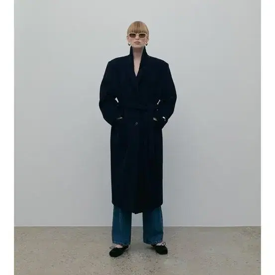 23 f/w 오버듀플레어 코트 네이비 archive over coat