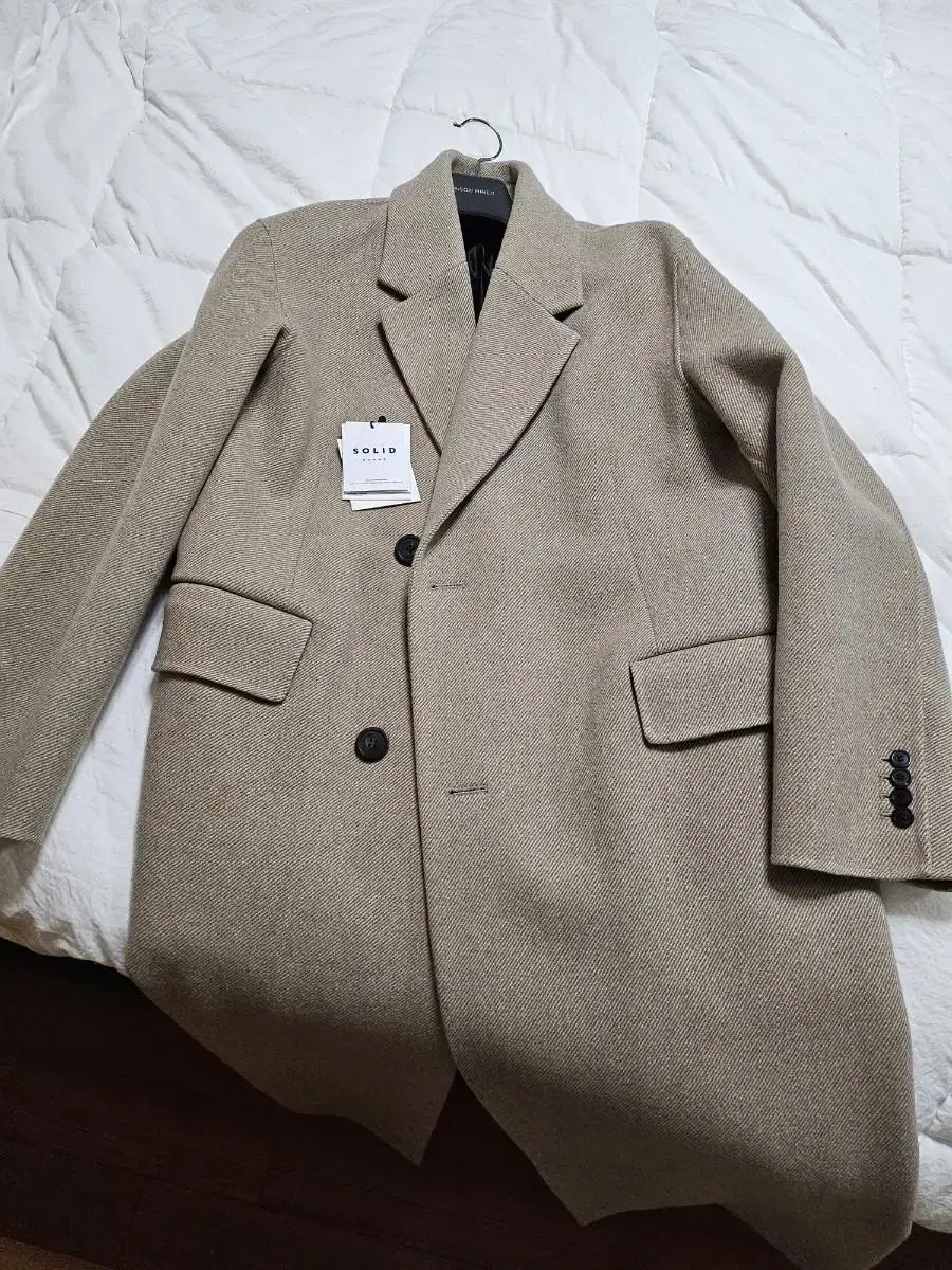 Solid Homme 21FW twill beige coat