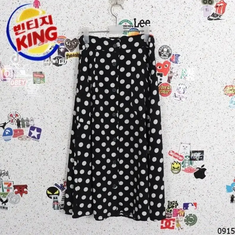 Nada Big Dot Long Skirt BK 6-23