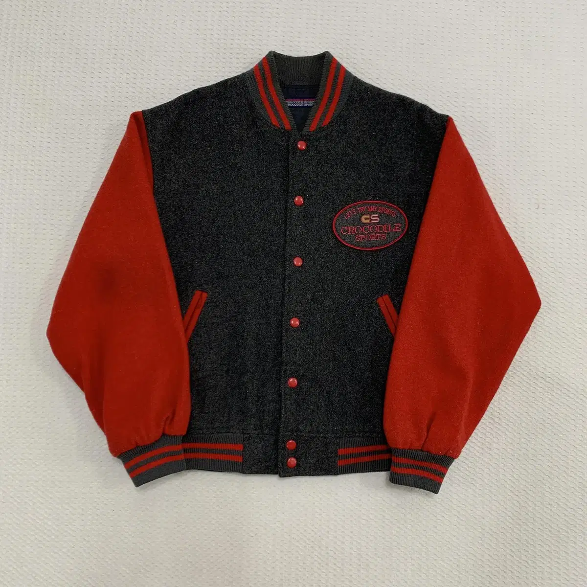 [L]90s Crocodile Sport Wool Varsity Jacket (A2-21-124)