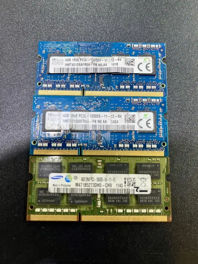 노트북용 ddr3 4G 램 3개 일괄