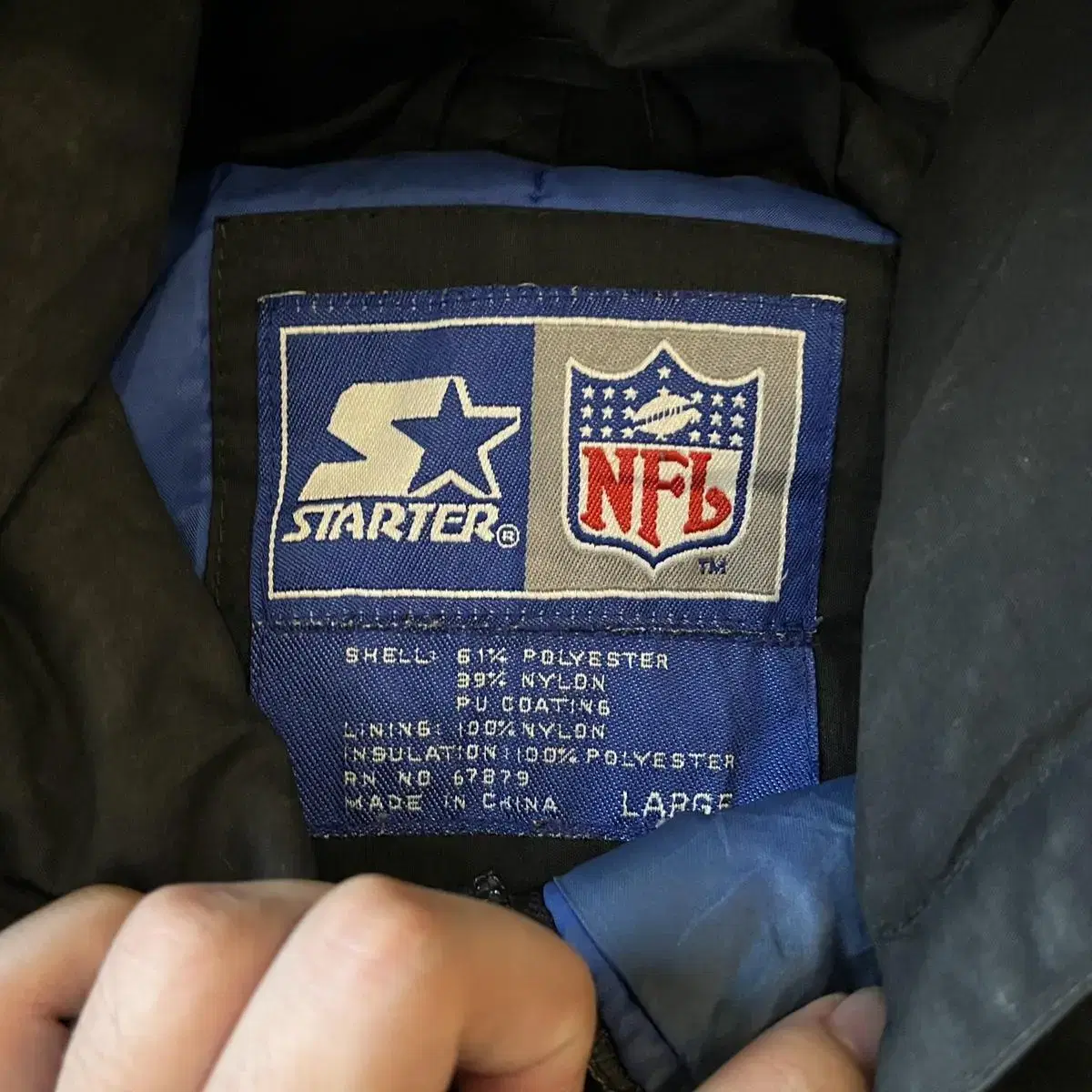 90s Starter NFL 자이언츠 블랙 후드 자켓