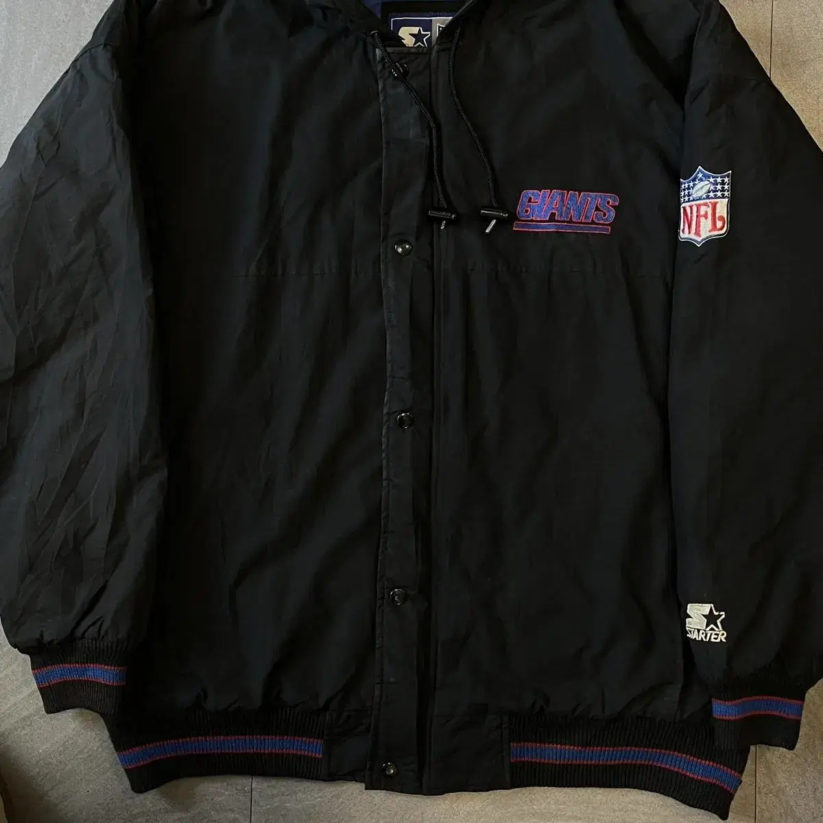 90s Starter NFL 자이언츠 블랙 후드 자켓