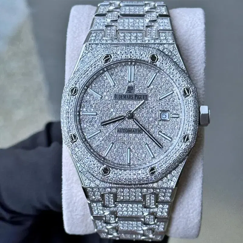 Audemars Piguet Royal Oak 41mm 15400ST Full Pave dia Burstdown