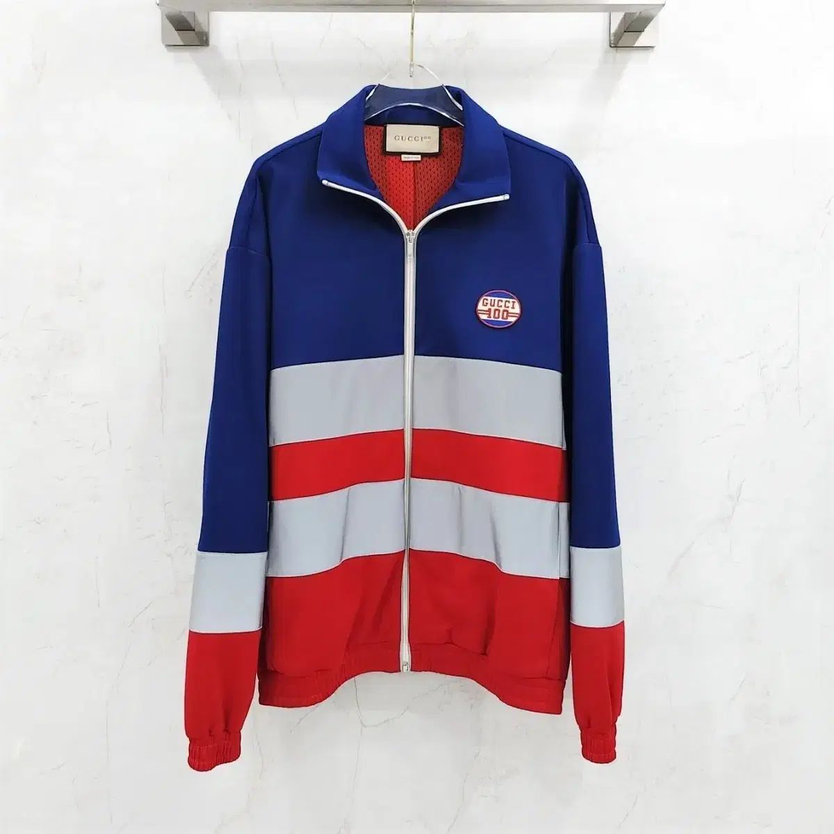 S / Gucci Technical Stripe Logo Zip-up Jacket