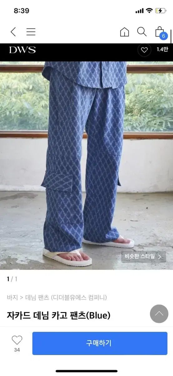 DWS Company Jacquard Denim Cargo Pants