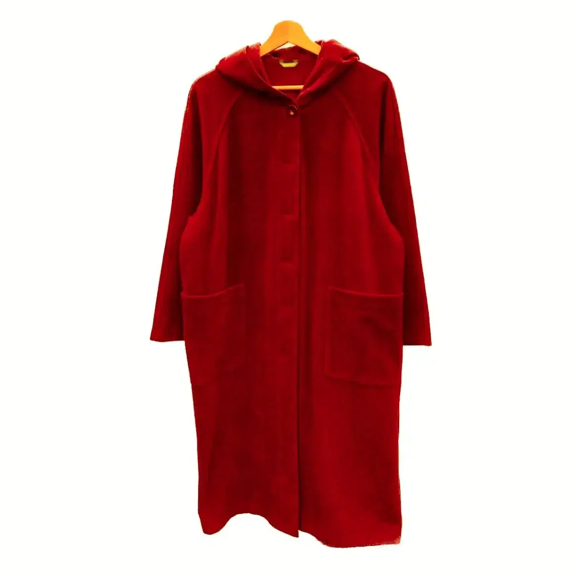 Benetton wool hooded coat red