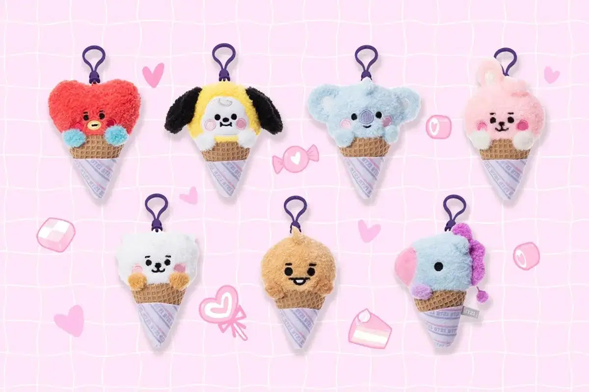 Unsealed, brand new) BT21 Baby Ice Cream Keyring