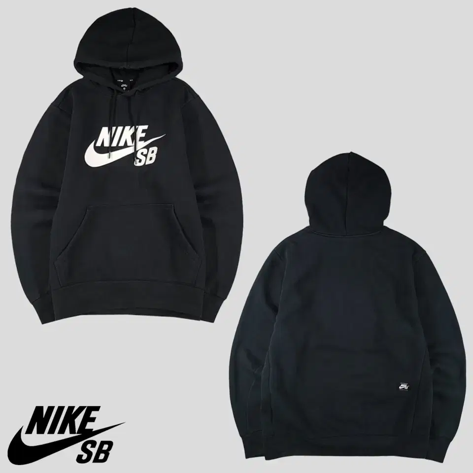 Nike SB Black Futura Printing Logo Patch Brushed Sweat Hooded T-Shirt L