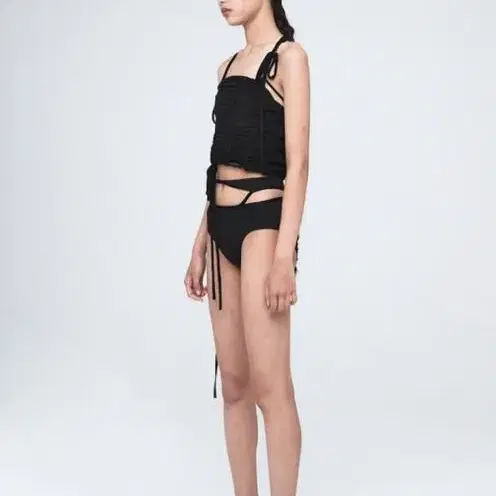 나체 nache BRAID DROP SLEEVELESS BLACK