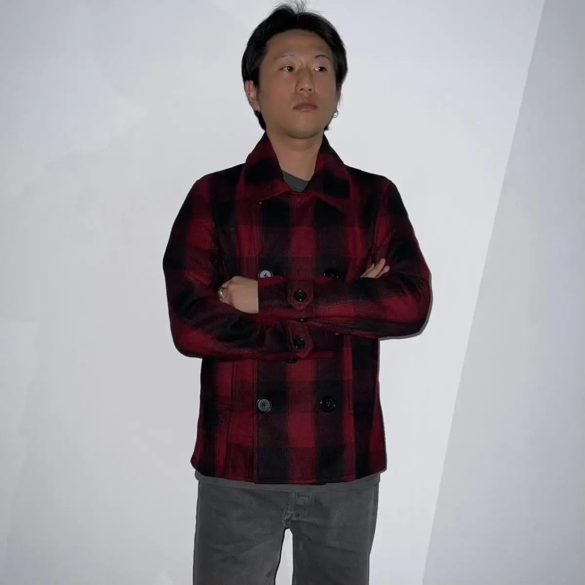 Jack Rose Plaid Check Double-breasted Jacket