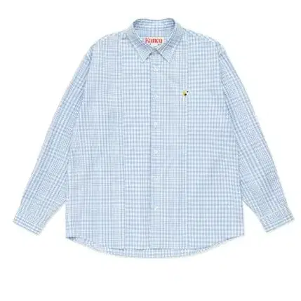 KANCO HEAD LOGO CHECK SHIRT blue 칸코 셔츠