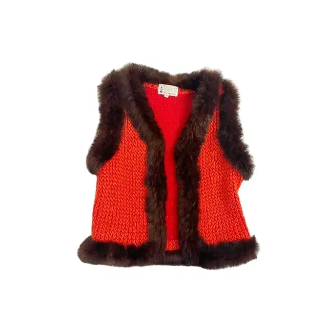 japanese vintage fur knitting vest