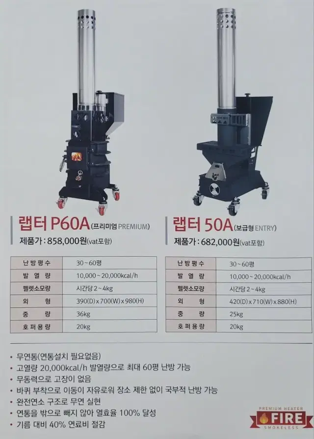 랩터 P60A 펠렛난로 히터 겨울용품