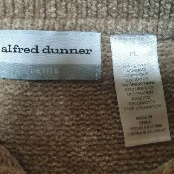 alfred dunner  뽀송이 비즈자수 카라니트 L