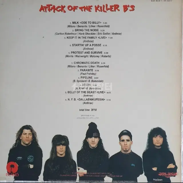 ANTHRAX - ATTACK OF THE KILLER B'S LP