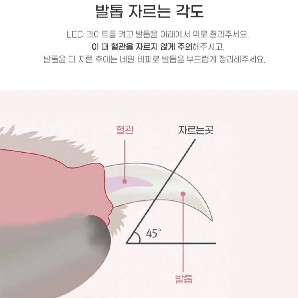 펫케어 잘보여 강아지 발톱깎이 LED 라이트