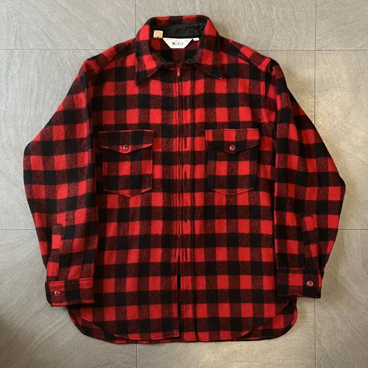 70s American Made Woolrich Genuine Red Wool Check Shirt