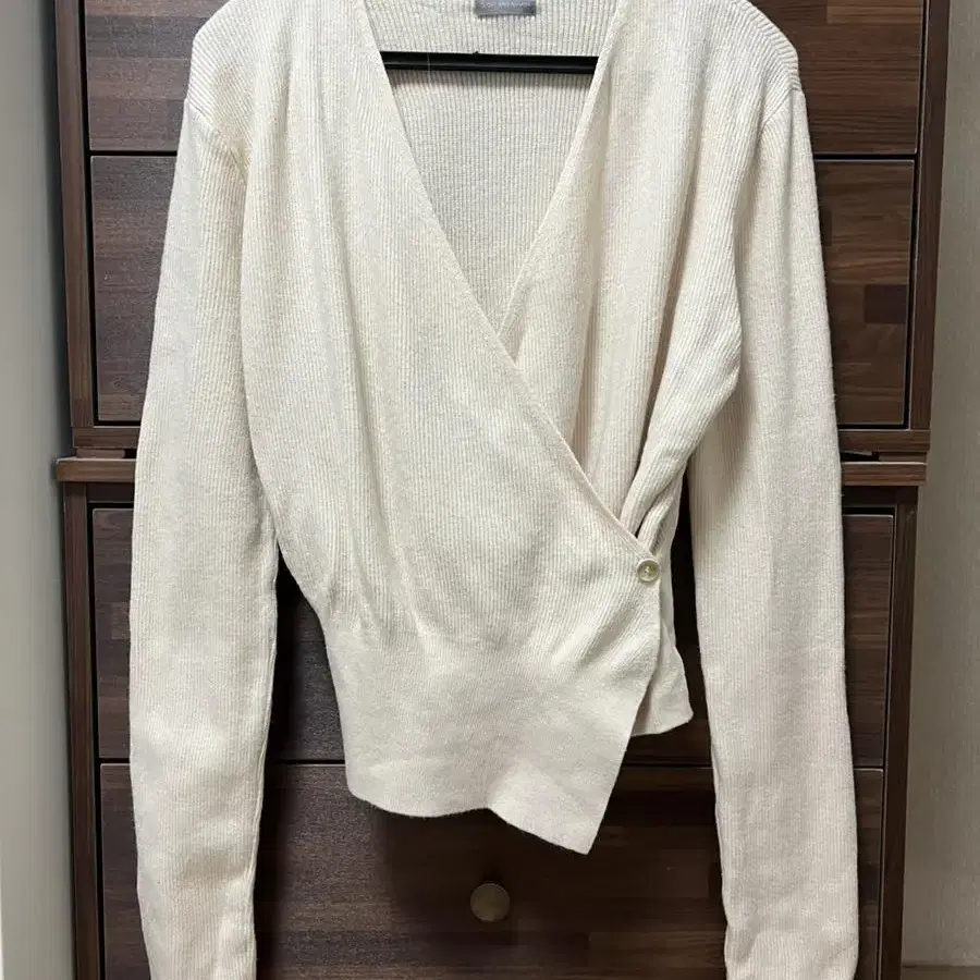 님프앤글로우 double wrap knit cardigan 랩 가디건