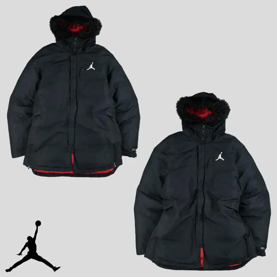 Nike Air Jordan Black White Jumpman Duck Down Field Padded Jumper L