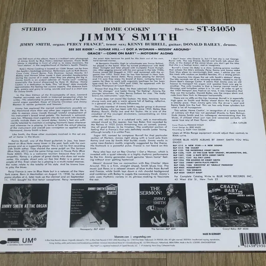 Jimmy Smith - Home Cookin' LP 블루노트 클래식