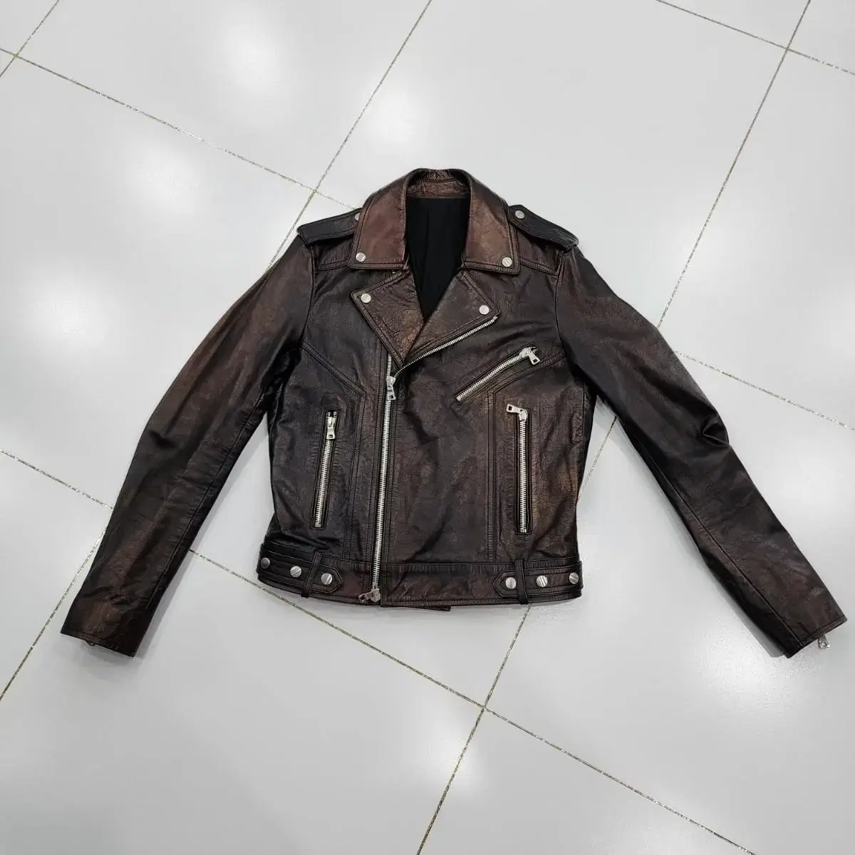 Balmain Men's Rider Leather Jacket