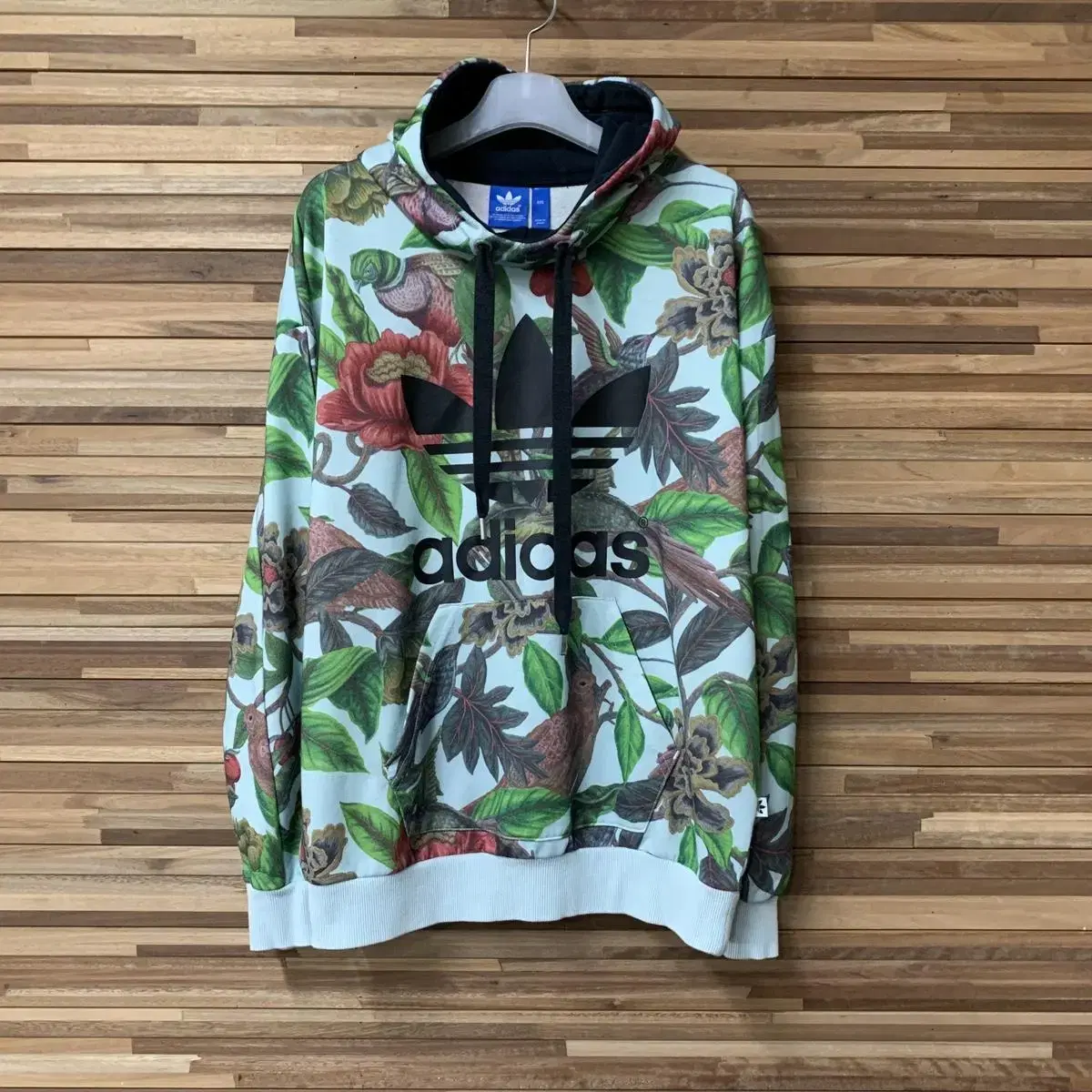 [95] Adidas Floral Firebird Big Logo Flame Hoodie