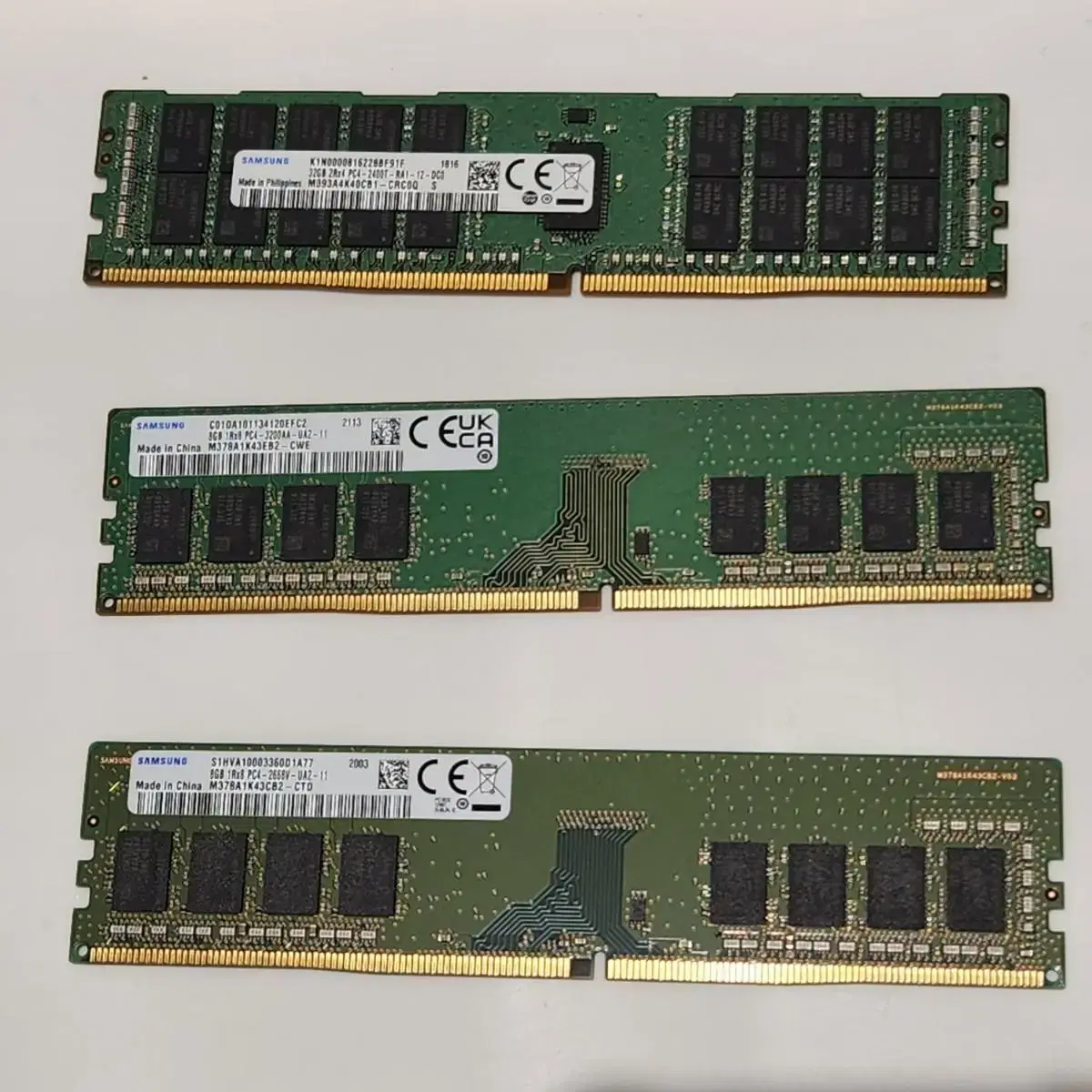 32GB PC4-2400T, 8GB PC4-3200AA,PC4-2666V