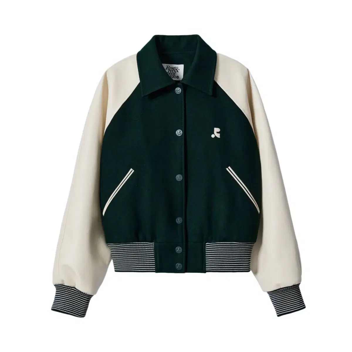 (NEW)Rest & Recreation Bomber Varsity Jacket Green SIZE1